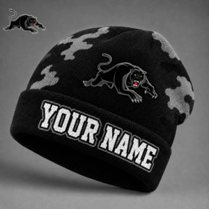 Auspiritmerch Penrith Panthers Beanie Hat Custom Name Gift For Fans