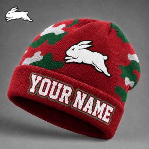 Auspiritmerch South Sydney Rabbitohs Beanie Hat Custom Name Gift For Fans