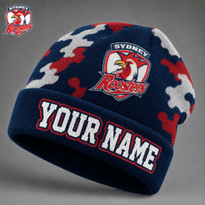Auspiritmerch Sydney Roosters Beanie Hat Custom Name Gift For Fans