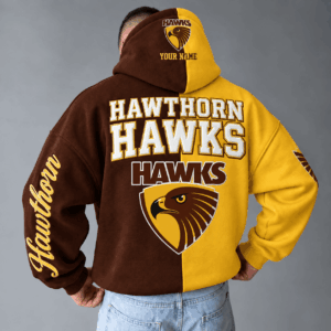 Auspiritmerch Hawthorn Hawks Hoodie Custom Name Daily Casual Fashion