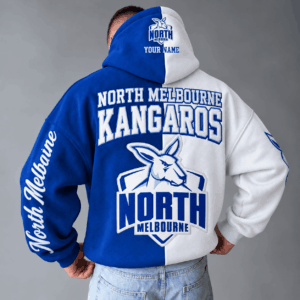 Auspiritmerch North Melbourne Kangaroos Hoodie Custom Name Daily Casual Fashion