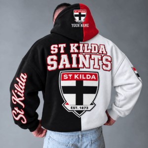 Auspiritmerch St Kilda Saints Hoodie Custom Name Daily Casual Fashion