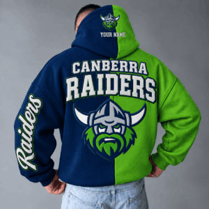Auspiritmerch Canberra Raiders Hoodie Custom Name Daily Casual Fashion
