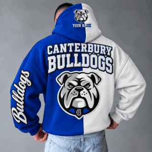 Auspiritmerch Canterbury-Bankstown Bulldogs Hoodie Custom Name Daily Casual Fashion