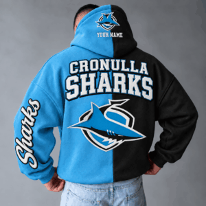 Auspiritmerch Cronulla-Sutherland Sharks Hoodie Custom Name Daily Casual Fashion