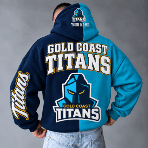 Auspiritmerch Gold Coast Titans Hoodie Custom Name Daily Casual Fashion
