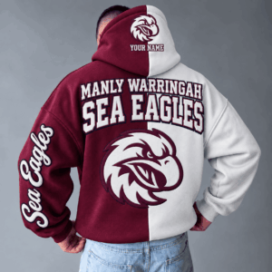 Auspiritmerch Manly Warringah Sea Eagles Hoodie Custom Name Daily Casual Fashion