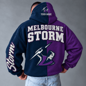 Auspiritmerch Melbourne Storm Hoodie Custom Name Daily Casual Fashion