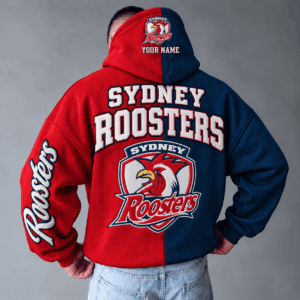 Auspiritmerch Sydney Roosters Hoodie Custom Name Daily Casual Fashion