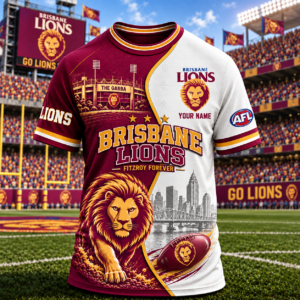 Auspiritmerch Brisbane Lions T-Shirt Custom Name Gift For Fan