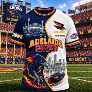 Auspiritmerch Adelaide Crows T-Shirt Custom Name Gift For Fan