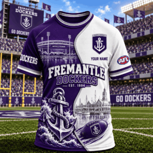 Auspiritmerch Fremantle Dockers T-Shirt Custom Name Gift For Fan