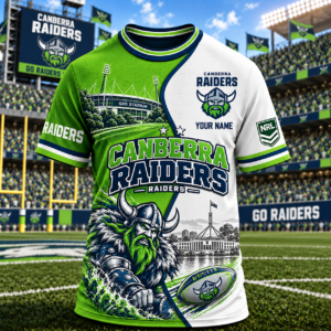 Auspiritmerch Canberra Raiders T-Shirt Custom Name Gift For Fan