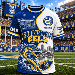 Auspiritmerch Parramatta Eels T-Shirt Custom Name Gift For Fan