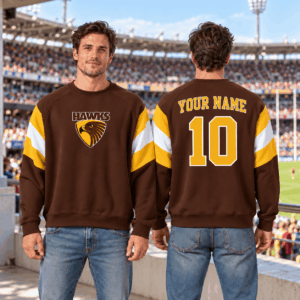 Auspiritmerch Hawthorn Hawks Sweatshirt Custom Name Daily Casual Fashion