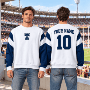 Auspiritmerch Geelong Cats Sweatshirt Custom Name Daily Casual Fashion