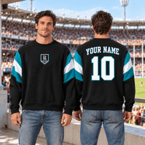 Auspiritmerch Port Adelaide Power Sweatshirt Custom Name Daily Casual Fashion
