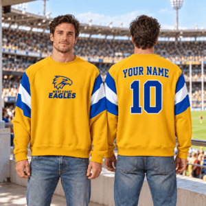 Auspiritmerch West Coast Eagles Sweatshirt Custom Name Daily Casual Fashion