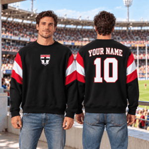 Auspiritmerch St Kilda Saints Sweatshirt Custom Name Daily Casual Fashion