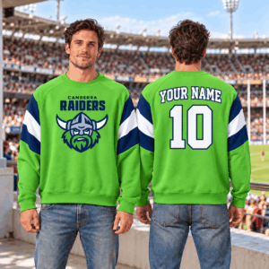Auspiritmerch Canberra Raiders Sweatshirt Custom Name Daily Casual Fashion