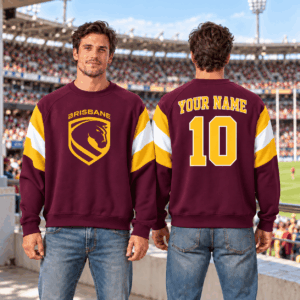 Auspiritmerch Brisbane Broncos Sweatshirt Custom Name Daily Casual Fashion