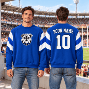 Auspiritmerch Canterbury-Bankstown Bulldogs Sweatshirt Custom Name Daily Casual Fashion