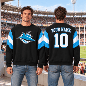 Auspiritmerch Cronulla-Sutherland Sharks Sweatshirt Custom Name Daily Casual Fashion