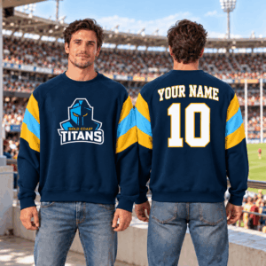 Auspiritmerch Gold Coast Titans Sweatshirt Custom Name Daily Casual Fashion