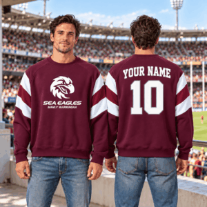 Auspiritmerch Manly Warringah Sea Eagles Sweatshirt Custom Name Daily Casual Fashion