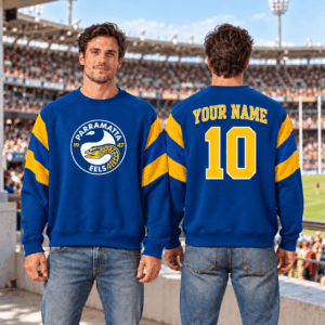 Auspiritmerch Parramatta Eels Sweatshirt Custom Name Daily Casual Fashion