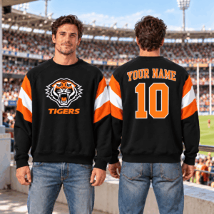 Auspiritmerch Wests Tigers Sweatshirt Custom Name Daily Casual Fashion
